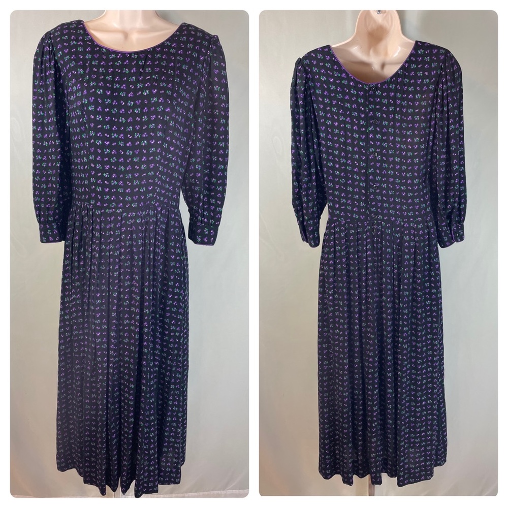 Vintage prairie style dress floral lanz original cottagecore
